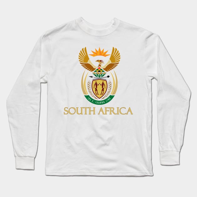 South Africa - Coat of Arms Design Long Sleeve T-Shirt by Naves